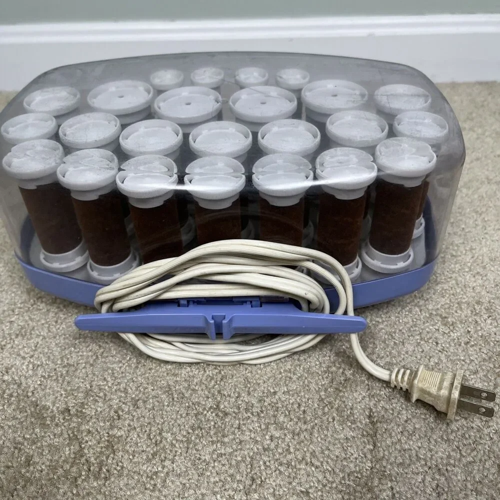 Clairol Kindness VH24 Hot Rollers Velvet Hair Curler‎ 24 Clips Instruction Works